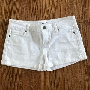 White denim shorts